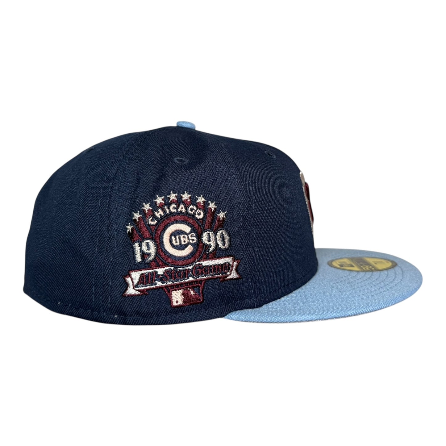 Chicago Cubs 1990 All Star Game New Era 59Fifty Fitted Hat Oceanside Birdseye Blue