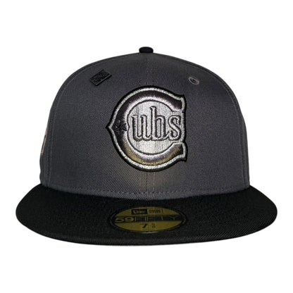 Chicago Cubs Tokyo Series 2025 Capsule Hats New Era 59Fifty Fitted Hat Metallic Graphite Black