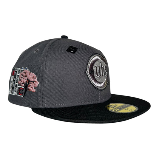 Chicago Cubs Tokyo Series 2025 Capsule Hats New Era 59Fifty Fitted Hat Metallic Graphite Black