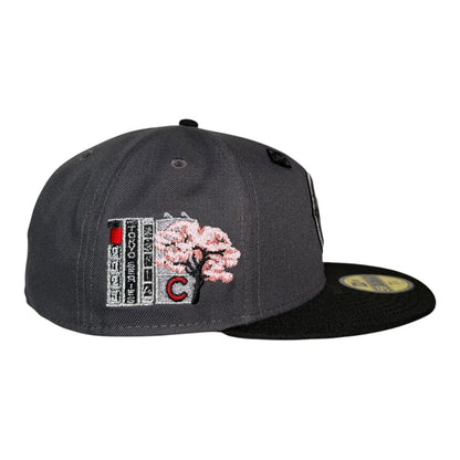Chicago Cubs Tokyo Series 2025 Capsule Hats New Era 59Fifty Fitted Hat Metallic Graphite Black