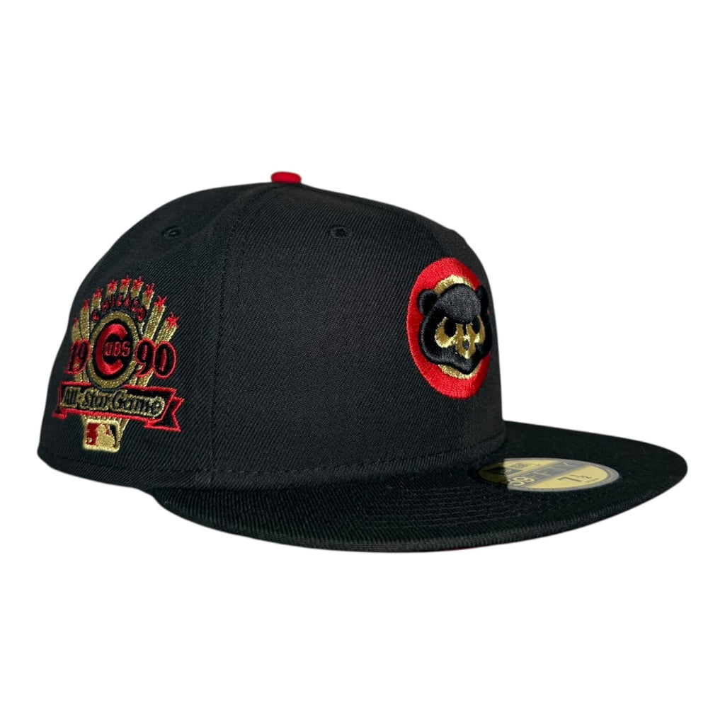 The Hat Wall Chicago Cubs 1990 All Star Game New Era 59Fifty Fitted Hat Black Gold Red