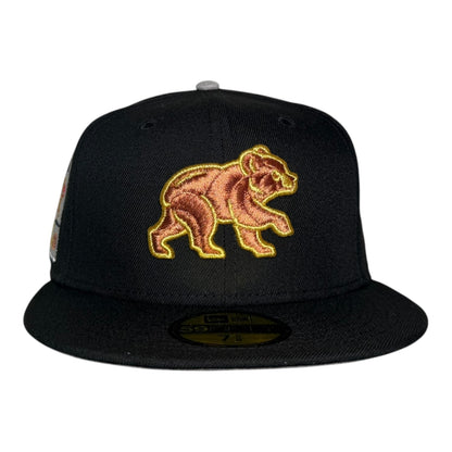 Chicago Cubs Be Alert for Foul Balls Two Tone Black New Era 59Fifty Fitted Hat