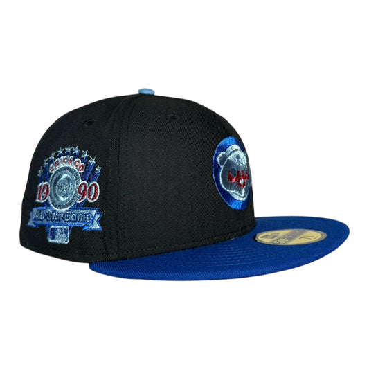 Chicago Cubs 1990 All Star Game New Era 59Fifty Fitted Hat Black Royal Blue Icy Blue