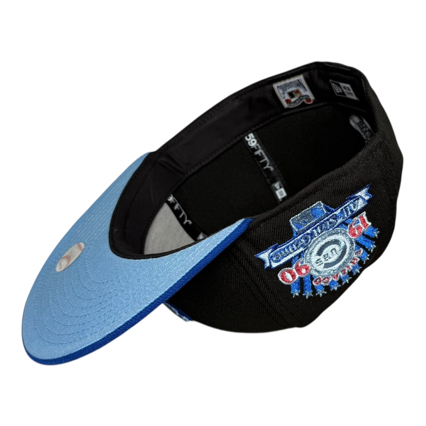 Chicago Cubs 1990 All Star Game New Era 59Fifty Fitted Hat Black Royal Blue Icy Blue