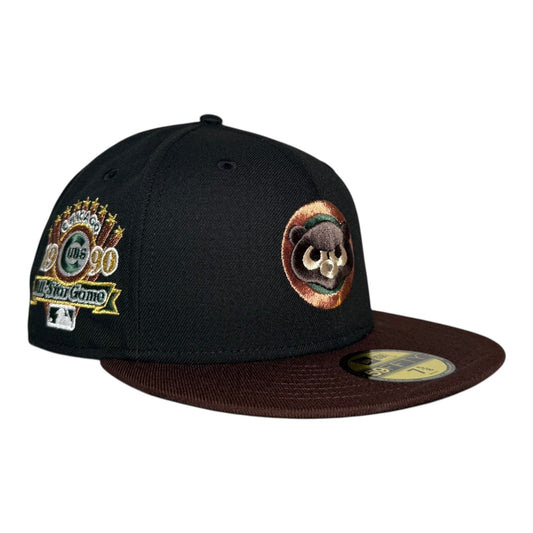 Chicago Cubs 1990 All Star Game New Era 59Fifty Fitted Hat Black Brown Cilantro