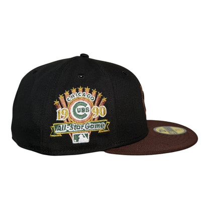 Chicago Cubs 1990 All Star Game New Era 59Fifty Fitted Hat Black Brown Cilantro