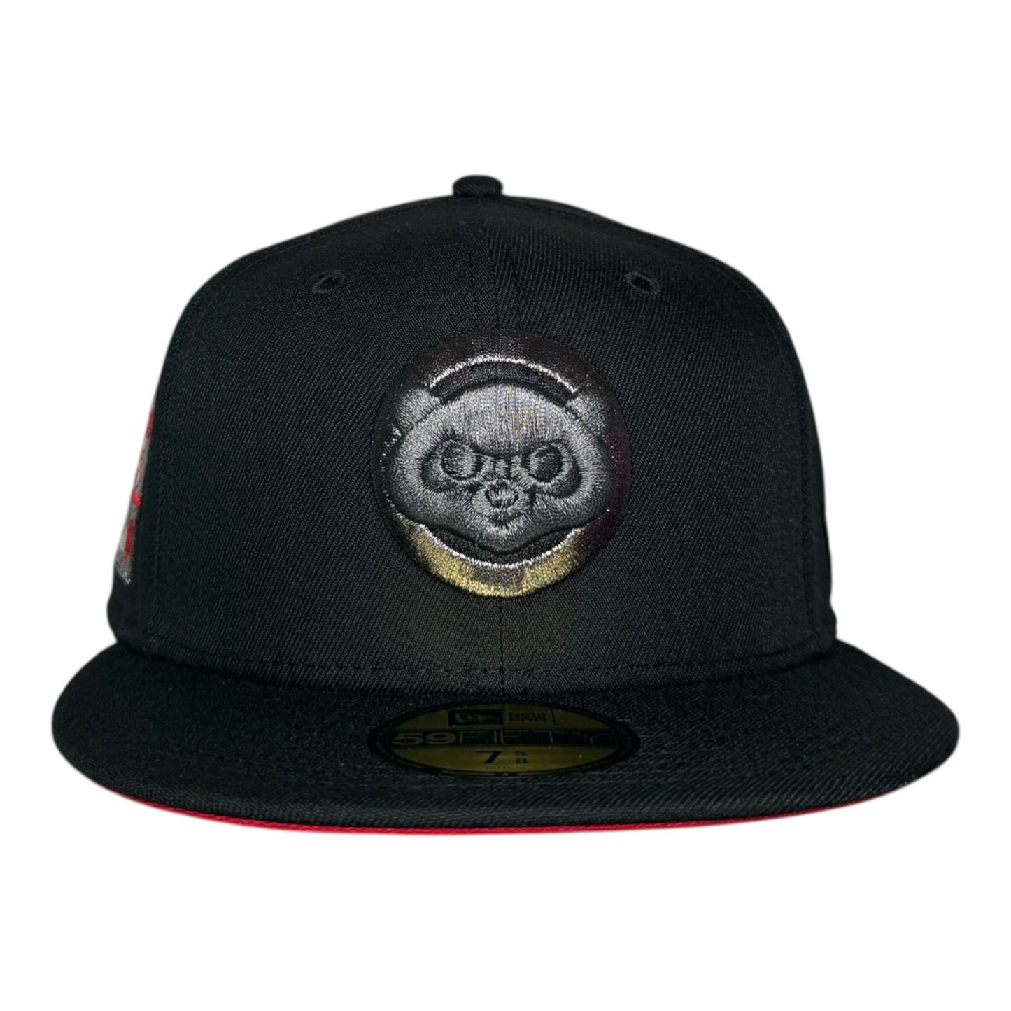 Chicago Cubs Be Alert for Foul Balls New Era 59Fifty Fitted Hat Black Metallic