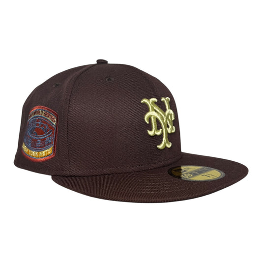New York Mets 1969 World Series New Era 59Fifty Fitted Hat Burnt Wood