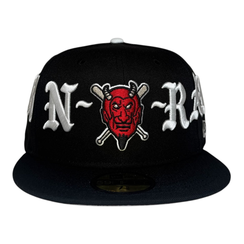 New Era BORN X RAISED LMB Diablos Rojos Del Mexico All-Over Logo 59Fifty Fitted Hat