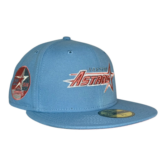 Houston Astros 35 Great Years Sky Blue Pink New Era 59Fifty Fitted Hat