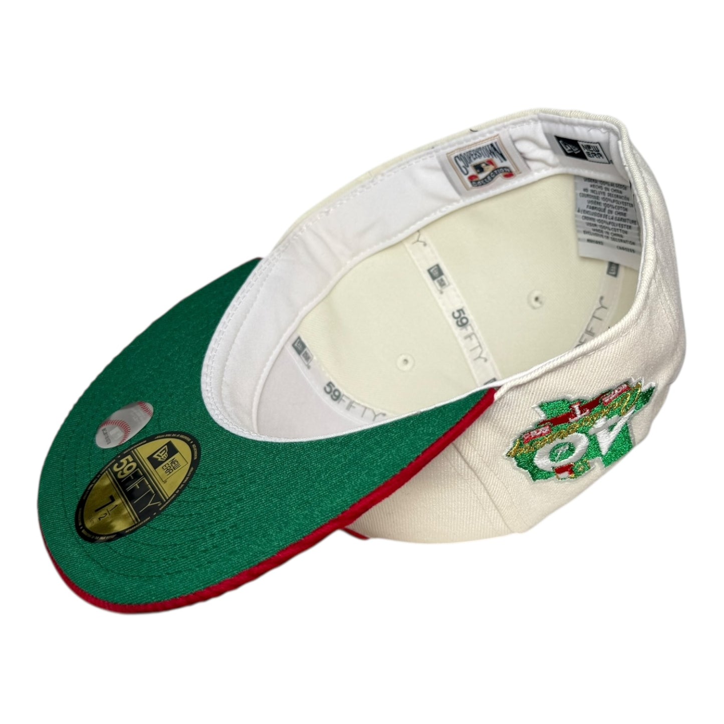Texas Rangers 40th Anniversary Chrome White Scarlet Red New Era 59Fifty Fitted Hat
