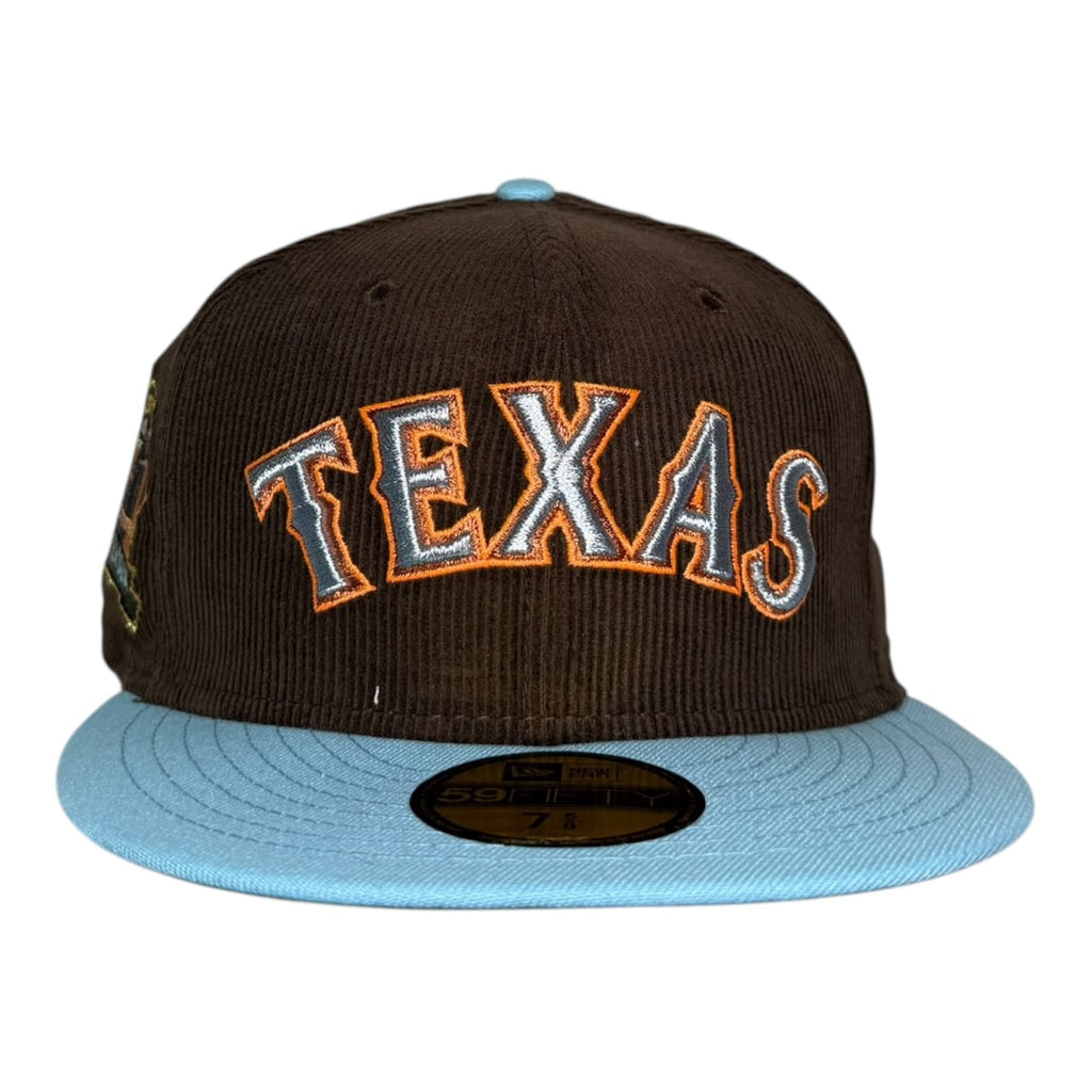 The Hat Wall Texas Rangers 2019 Final Season "Holes" Mahogany Corduroy New Era 59Fifty Fitted Hat