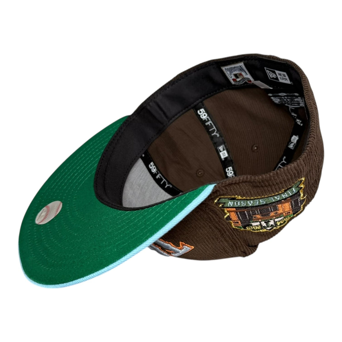 The Hat Wall Texas Rangers 2019 Final Season "Holes" Mahogany Corduroy New Era 59Fifty Fitted Hat
