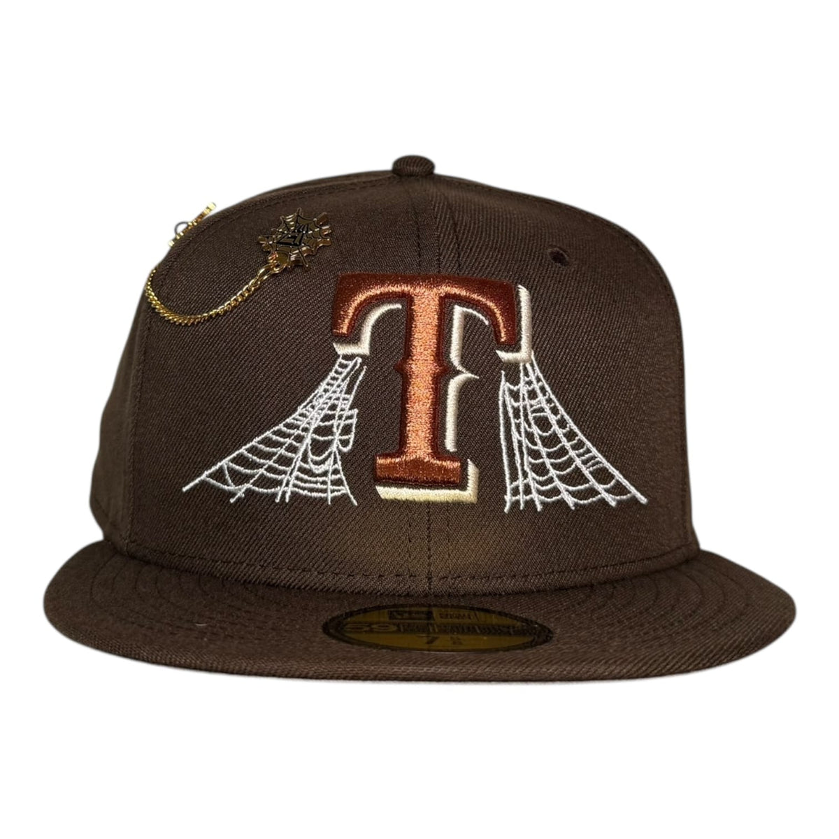 The Hat Wall Texas Rangers Spider Pin Halloween Brown New Era 59Fifty Fitted Hat