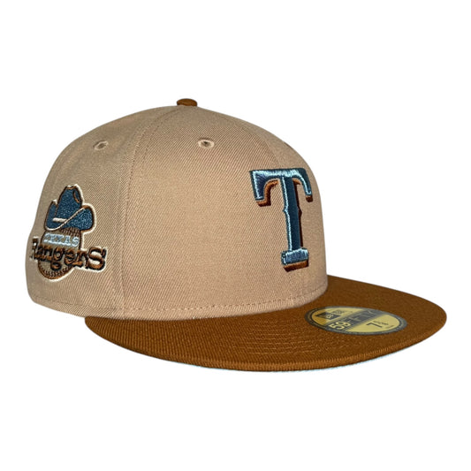 Texas Rangers Cowboy Hat Baseball Patch New Era 59Fifty Fitted Hat Two Tone