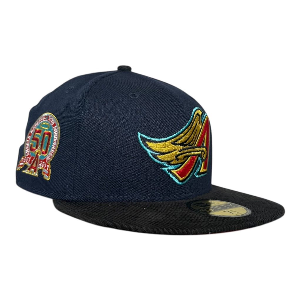 The Hat Wall Los Angeles Angels 50th Anniversary "Obsidian Spark" New Era 59Fifty Fitted Hat