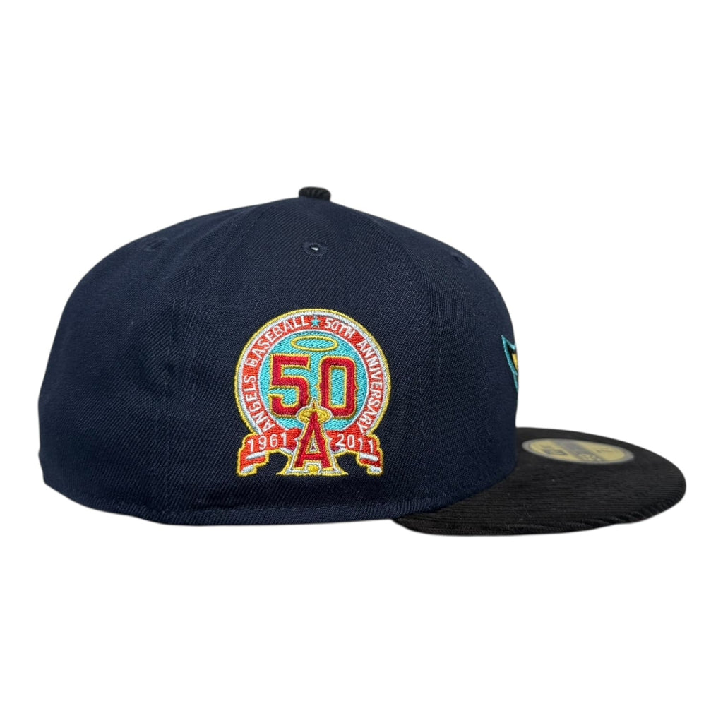 The Hat Wall Los Angeles Angels 50th Anniversary "Obsidian Spark" Corduroy Brim New Era 59Fifty Fitted Hat