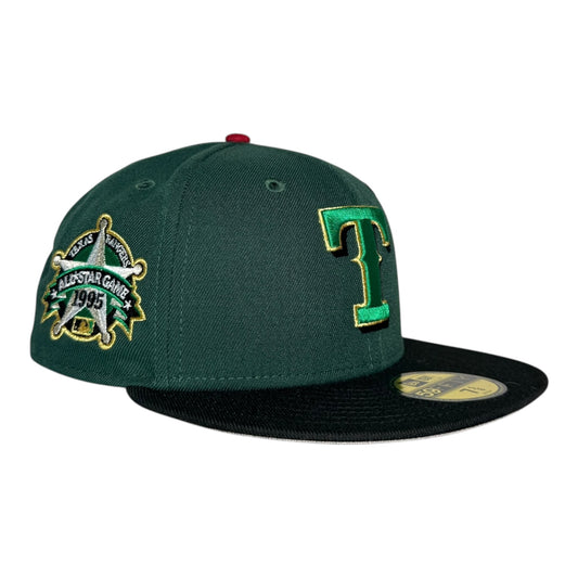 Texas Rangers 1995 All Star Game New Era 59Fifty Fitted Hat Dark Green Black