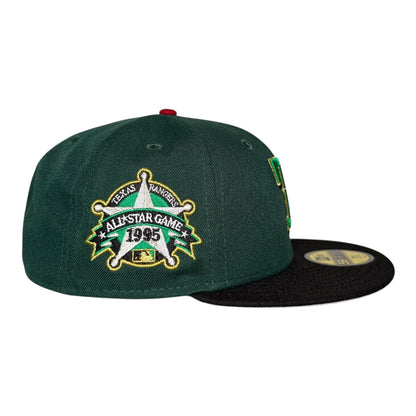 Texas Rangers 1995 All Star Game New Era 59Fifty Fitted Hat Dark Green Black
