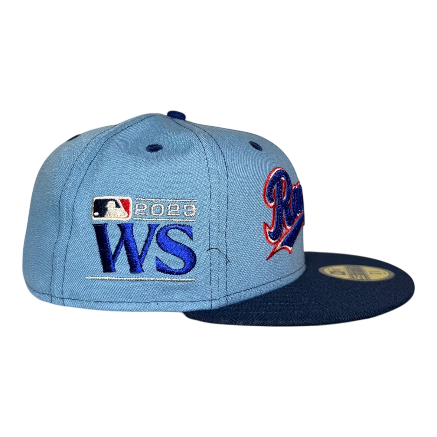 Texas Rangers 2023 World Series Chain Stitch Contrast New Era 59Fifty Fitted Hat