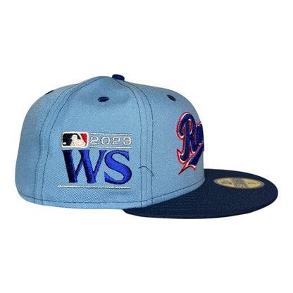 Texas Rangers 2023 World Series Chain Stitch Contrast New Era 59Fifty Fitted Hat