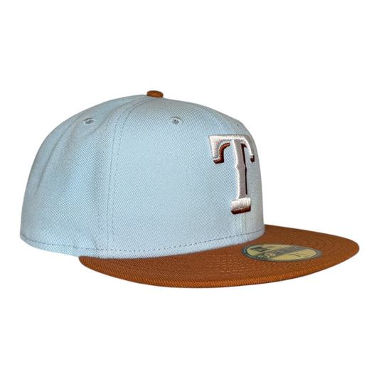 Texas Rangers Powder Blue and Tan New Era 59Fifty Fitted Hat