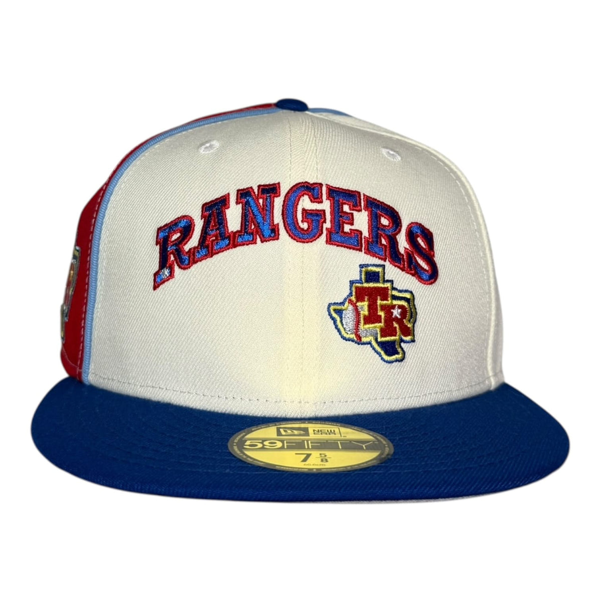 The Hat Wall Texas Rangers Classic Two Tone TR Baseball State Logo New Era 59Fifty Fitted Hat