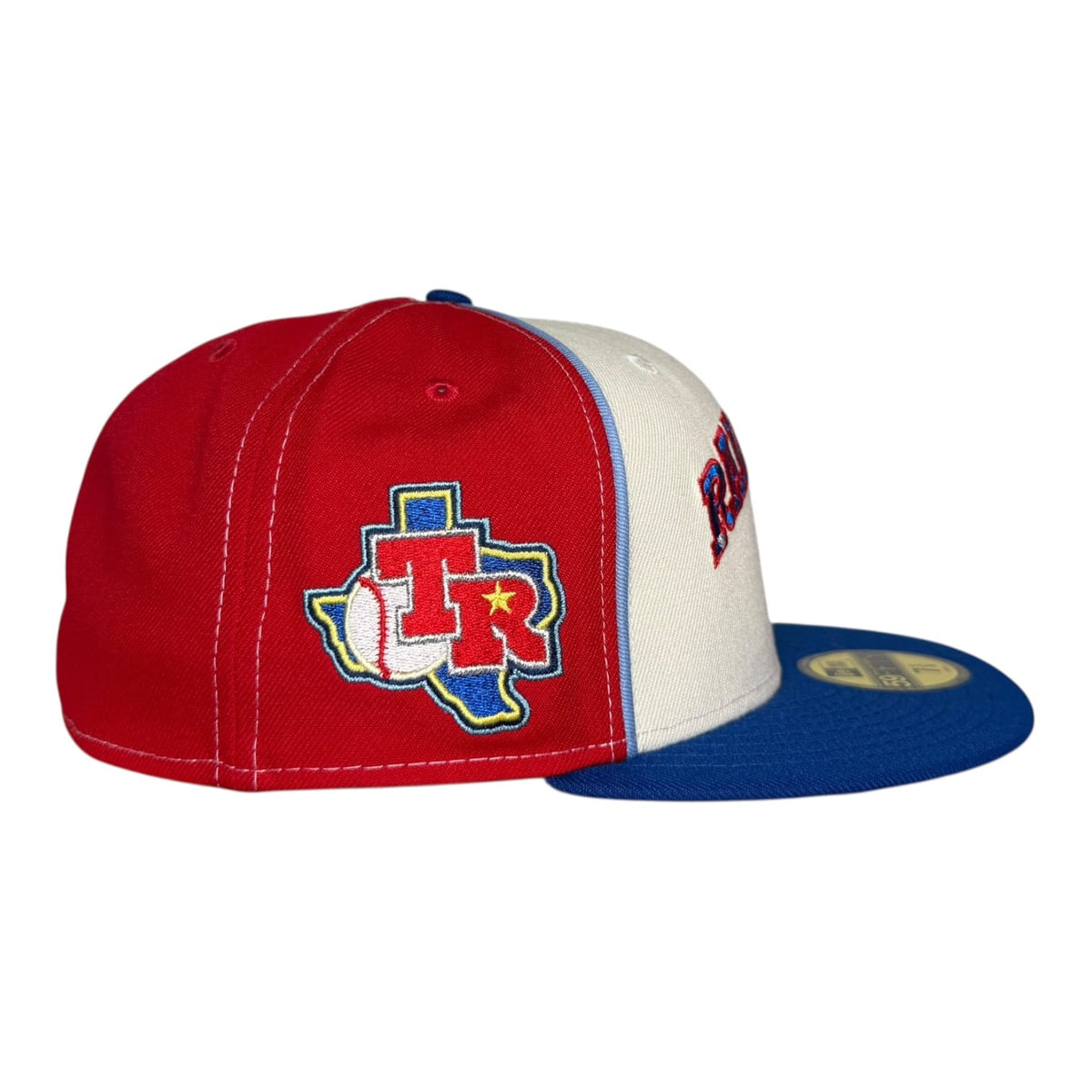 The Hat Wall Texas Rangers Classic Two Tone TR Baseball State Logo New Era 59Fifty Fitted Hat