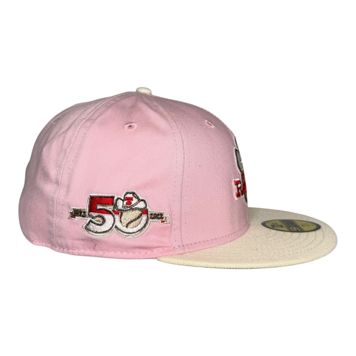 Texas Rangers Pink Cowboy Logo 50th Anniversary New Era 59Fifty Fitted Hat