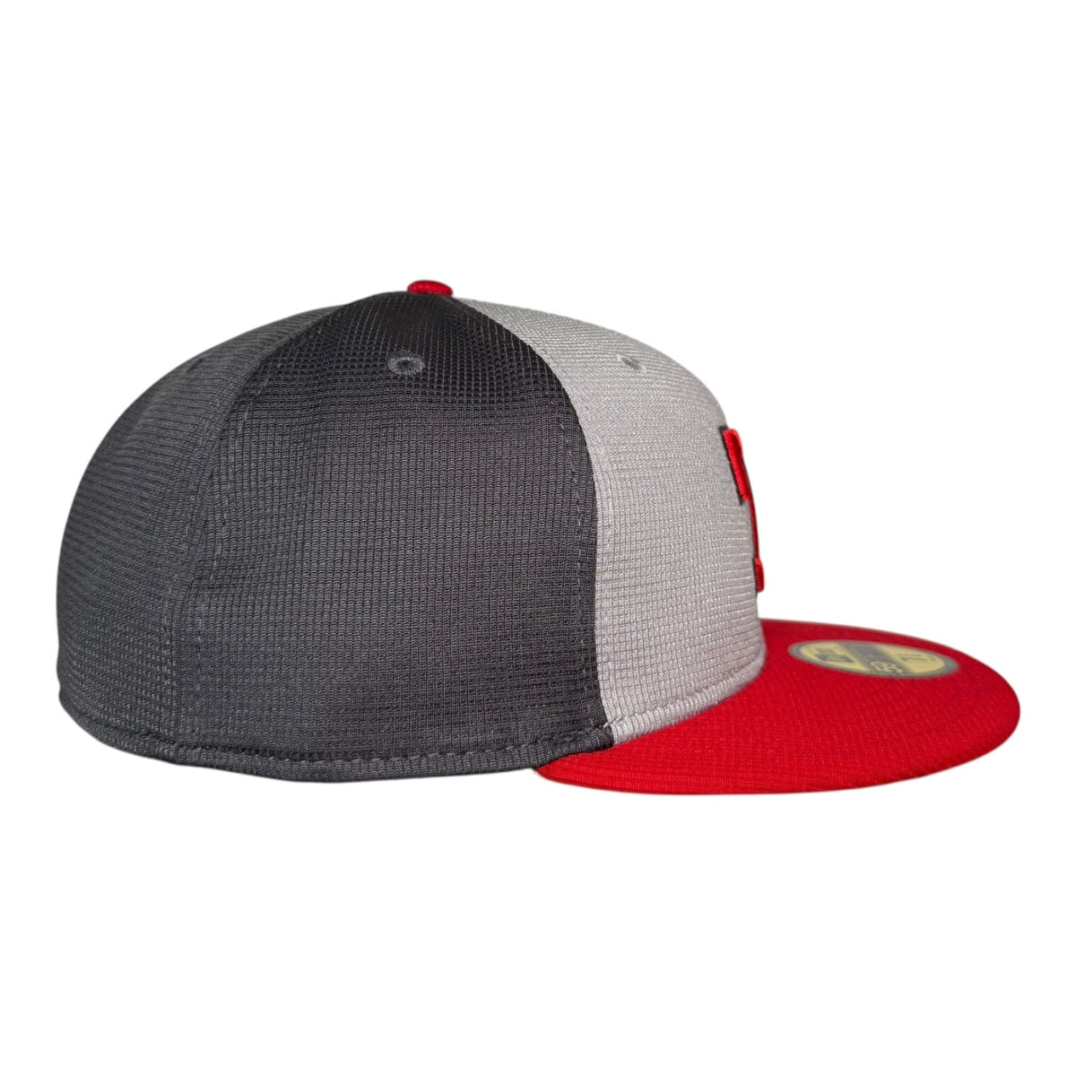 The Hat Wall Texas Rangers Gray/Red 2025 Batting Practice New Era 59Fifty Fitted Hat