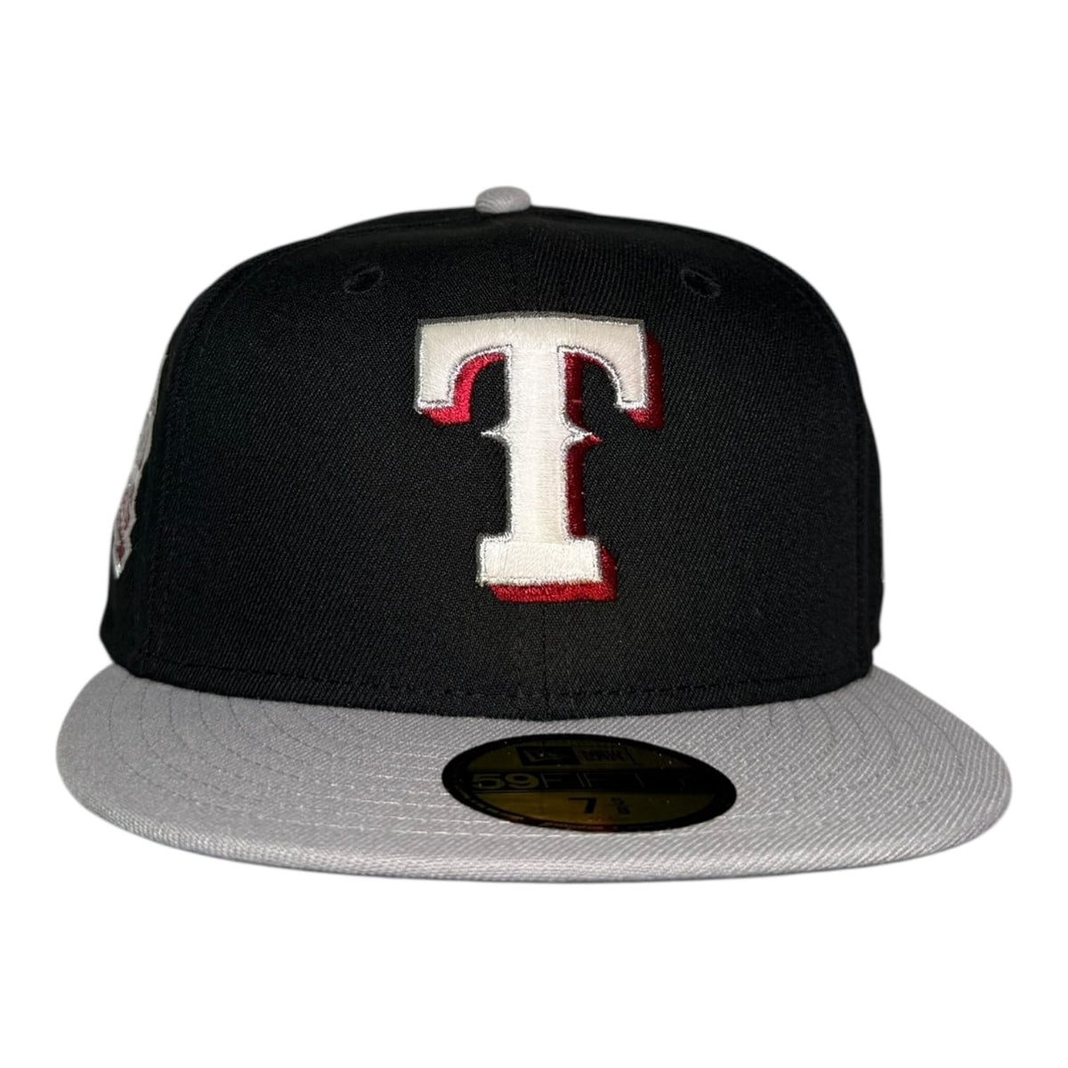 The Hat Wall Texas Rangers 2019 Final Season Black Grey Two Tone New Era 59Fifty Fitted Hat