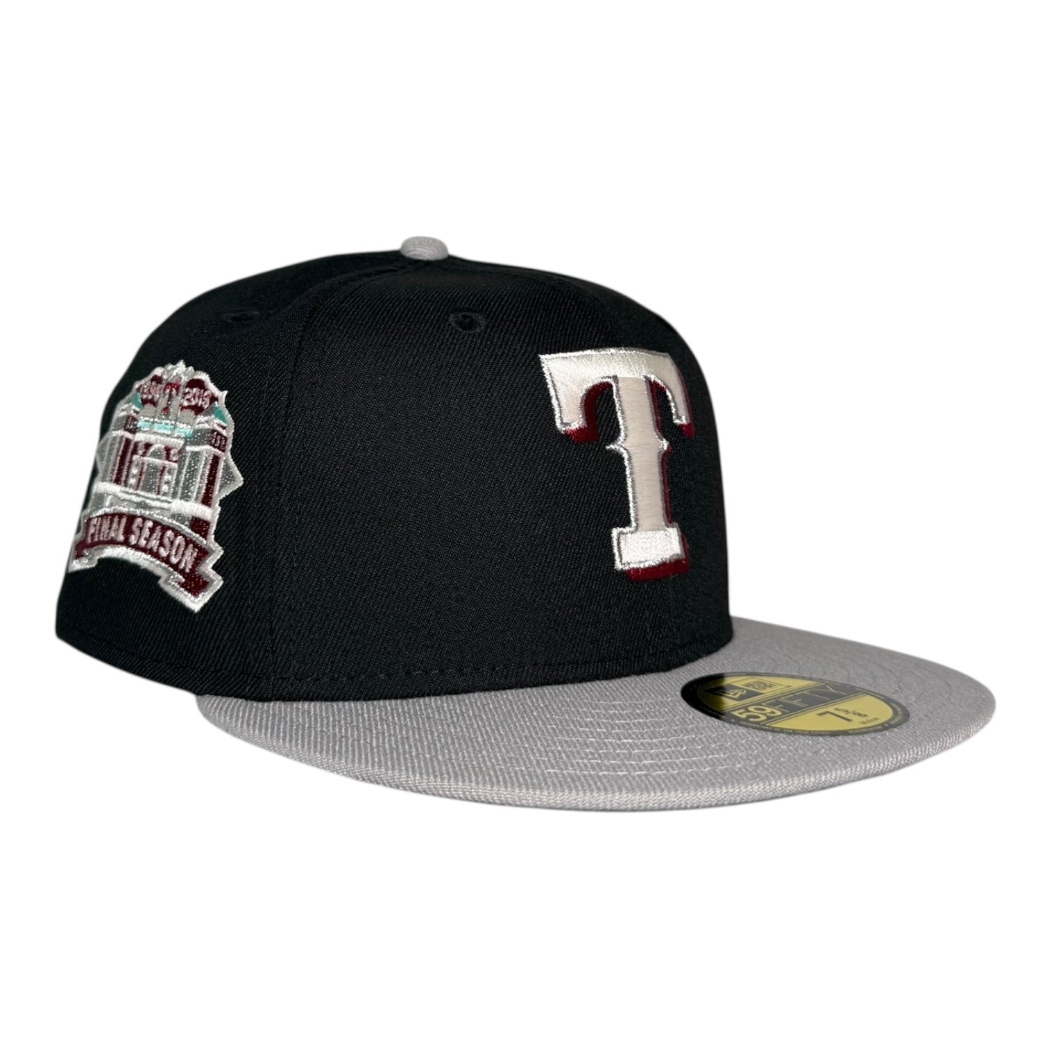 Texas Rangers 2019 Final Season Black Grey Two Tone New Era 59Fifty Fitted Hat