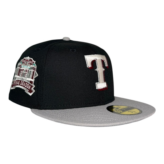 Texas Rangers 2019 Final Season Black Grey Two Tone New Era 59Fifty Fitted Hat