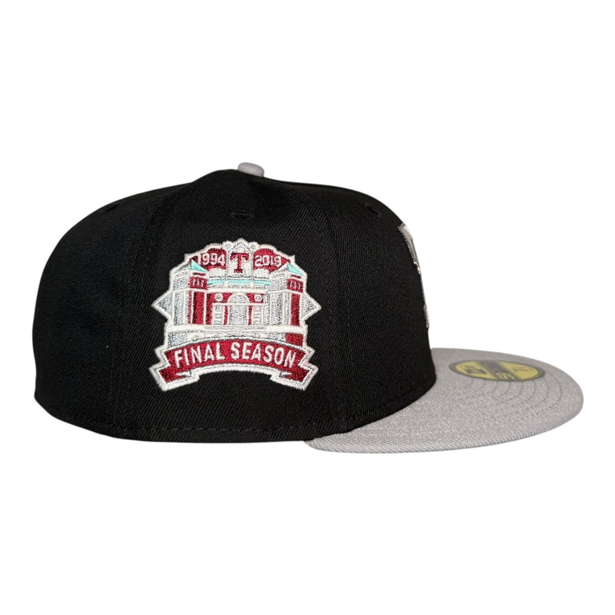 The Hat Wall Texas Rangers 2019 Final Season Black Grey Two Tone New Era 59Fifty Fitted Hat