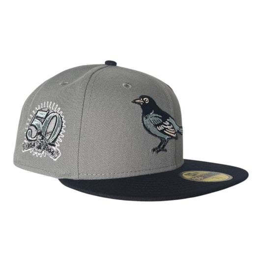 Baltimore Orioles 50th Anniversary Grey UV (Cool Grey/Navy) New Era 59Fifty Fitted Hat
