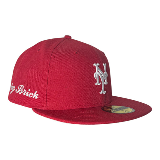 Brick Red New York Mets Gray Bottom "Brick By Brick" Side Patch New Era 59Fifty Fitted