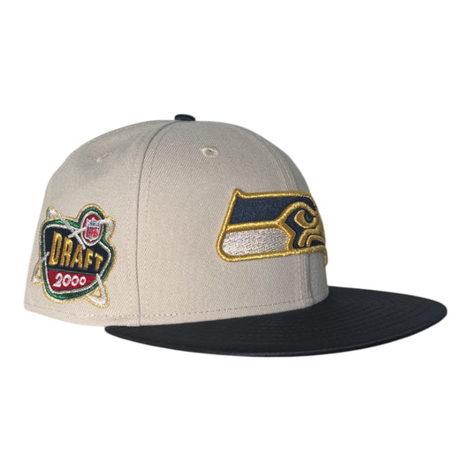 Seattle Seahawks Draft 2000 Metallic Stone Two Tone Edition New Era 59Fifty Fitted Hat