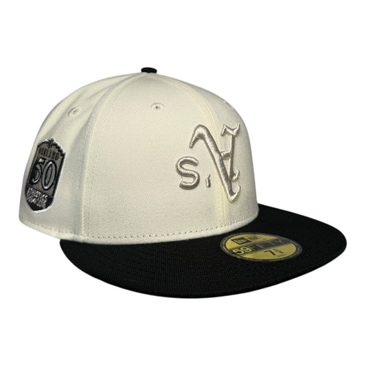 Oakland Athletics "Tribune" Upside Down 50th Anniversary New Era 59Fifty Fitted Hat