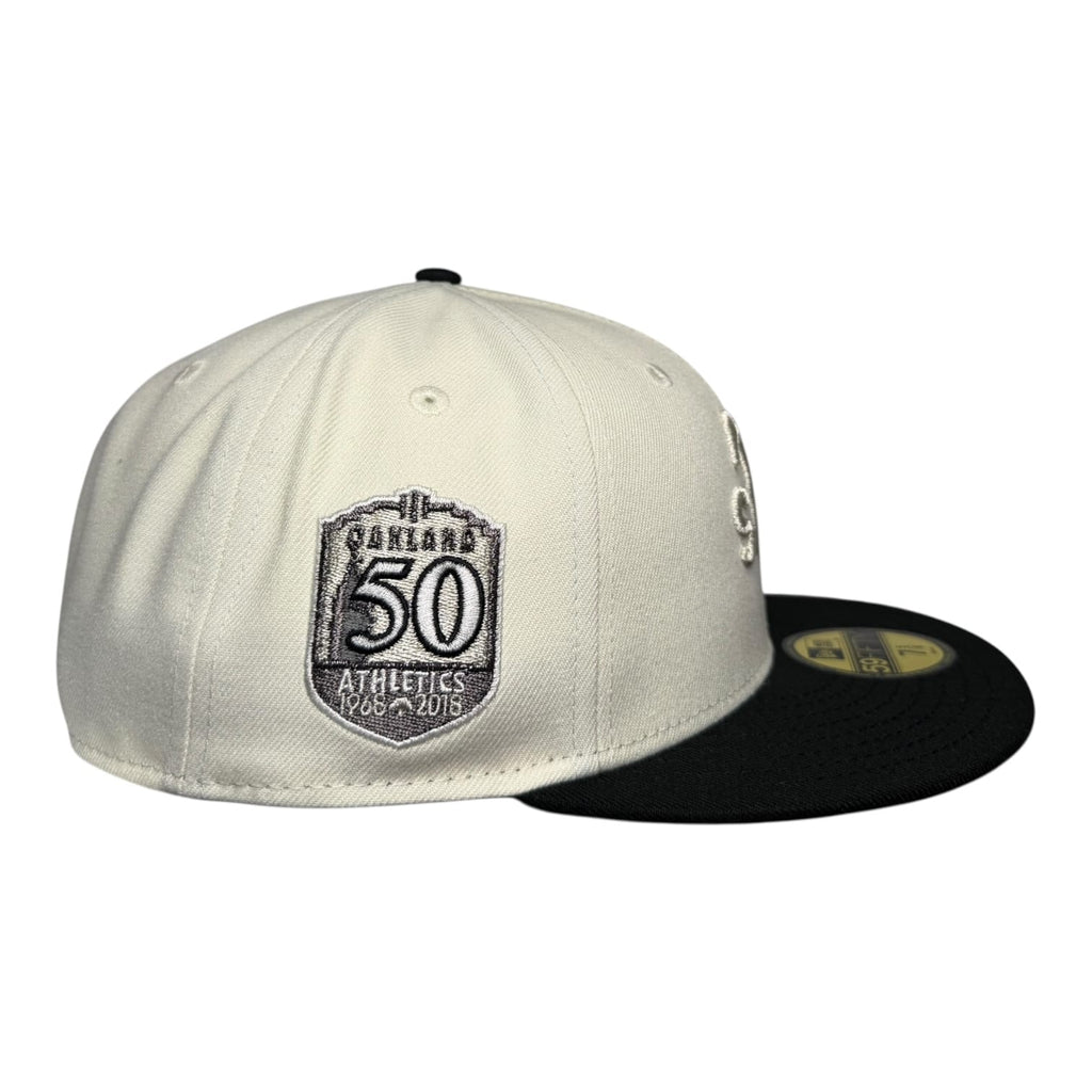 The Hat Wall Oakland Athletics "Tribune" Upside Down 50th Anniversary New Era 59Fifty Fitted Hat