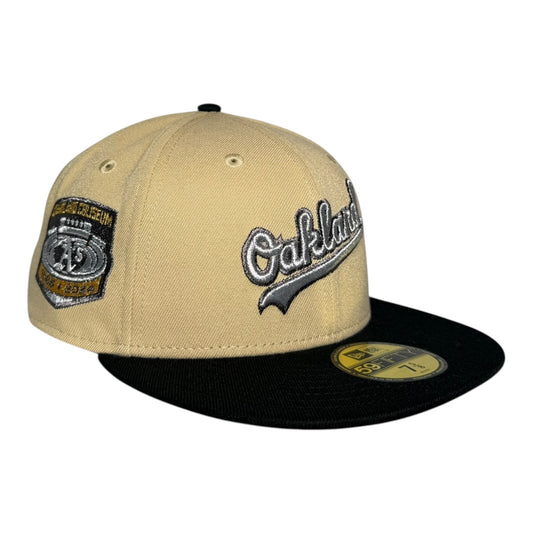 Oakland Athletics Oakland Coliseum Vegas Gold Black New Era 59Fifty Fitted Hat