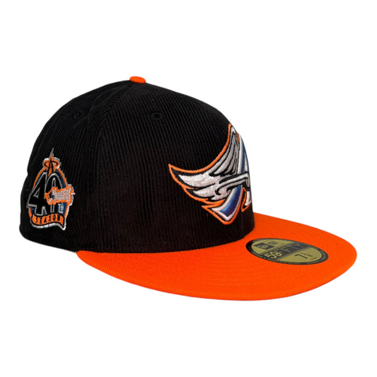 Los Angeles Angels 40th Season Glow in the Dark Black Corduroy New Era 59Fifty Fitted Hat