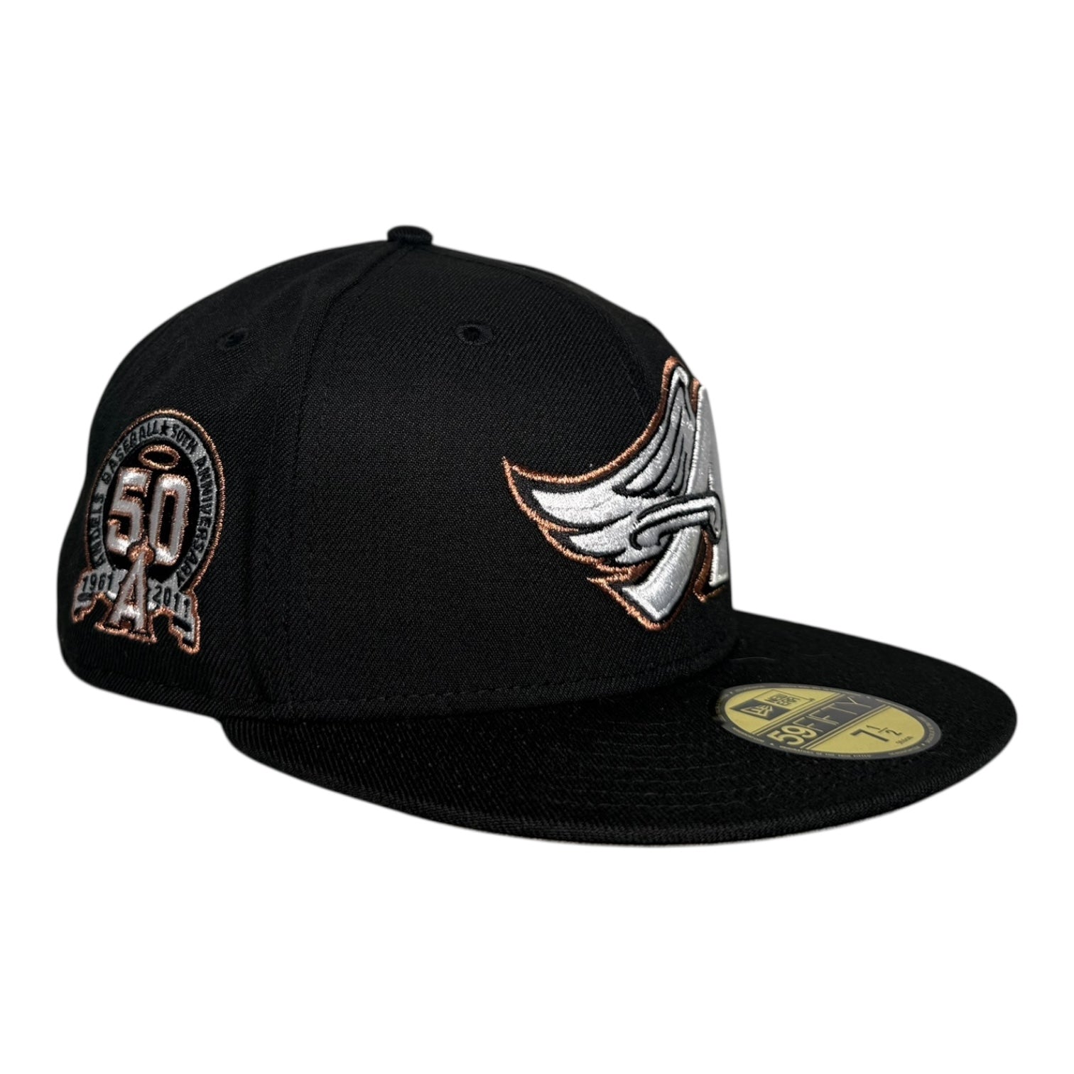 Los Angeles Angels 50th Anniversary "Black White Copper" New Era 59Fifty Fitted Hat
