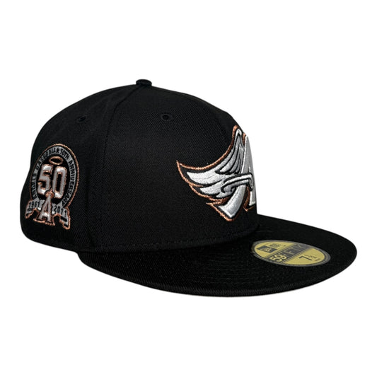 Los Angeles Angels 50th Anniversary "Black White Copper" New Era 59Fifty Fitted Hat