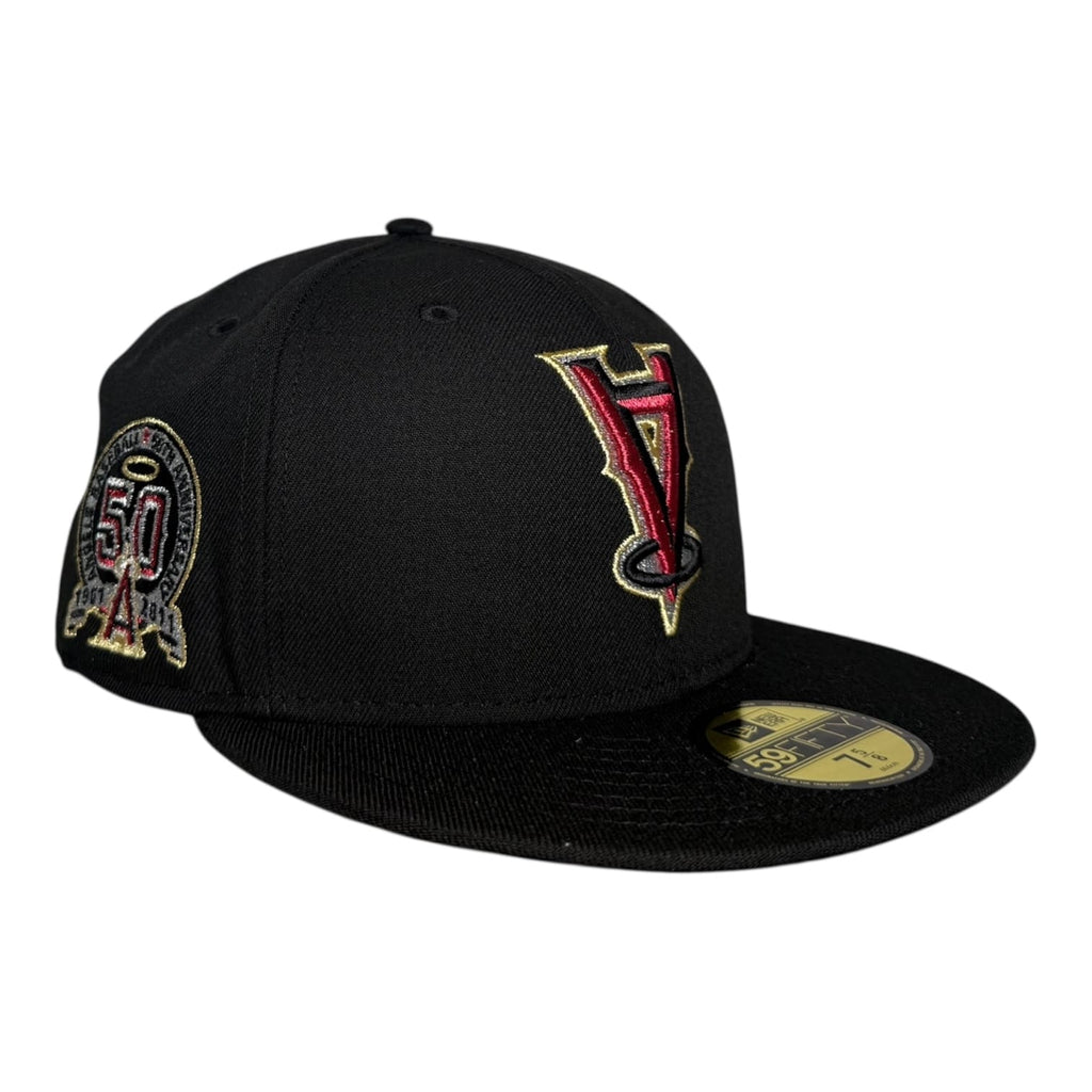 The Hat Wall Los Angeles Angels Upside Down 50th Anniversary New Era 59Fifty Fitted Hat