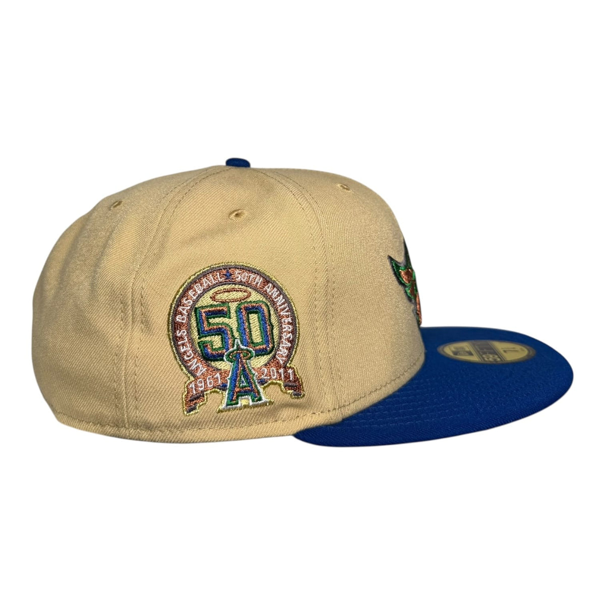 The Hat Wall Los Angeles Angels 50th Anniversary New Era 59Fifty Fitted Hat Khaki Blue