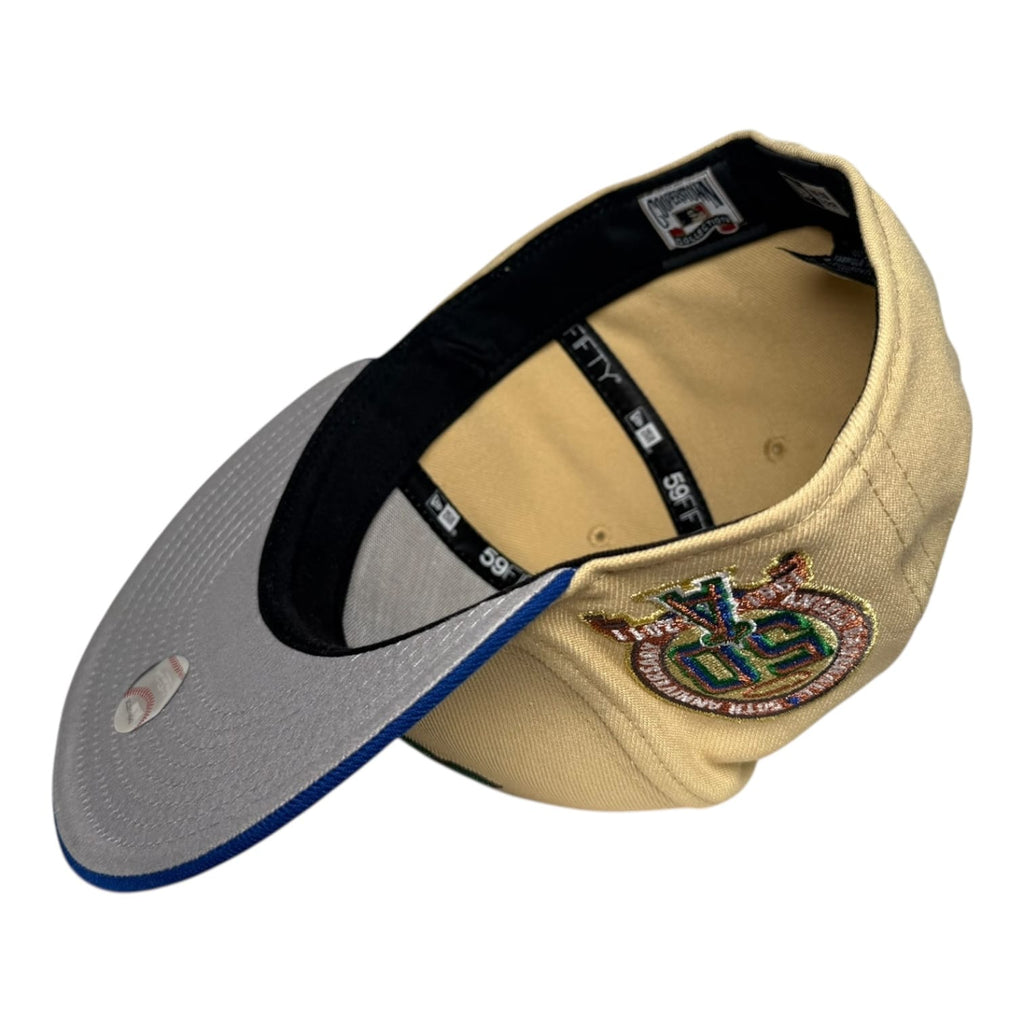 The Hat Wall Los Angeles Angels 50th Anniversary New Era 59Fifty Fitted Hat Khaki Blue