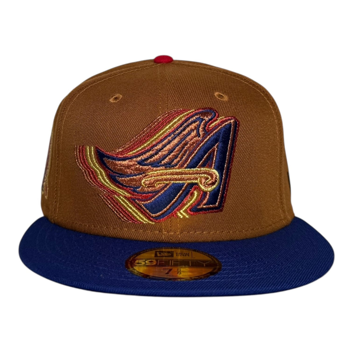 The Hat Wall Los Angeles Angels 50th Anniversary Trippy Metallic Tan/Blue Capsule New Era 59Fifty Fitted Hat