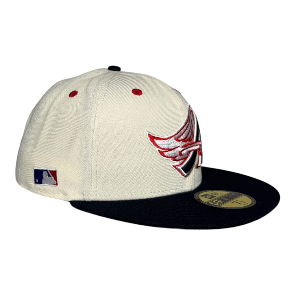 The Hat Wall Los Angeles Angels New Era 59Fifty Fitted Hat Chrome White Black