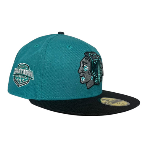 The Hat Wall Chicago Blackhawks Eastern Conference Aqua New Era 59Fifty Fitted Hat