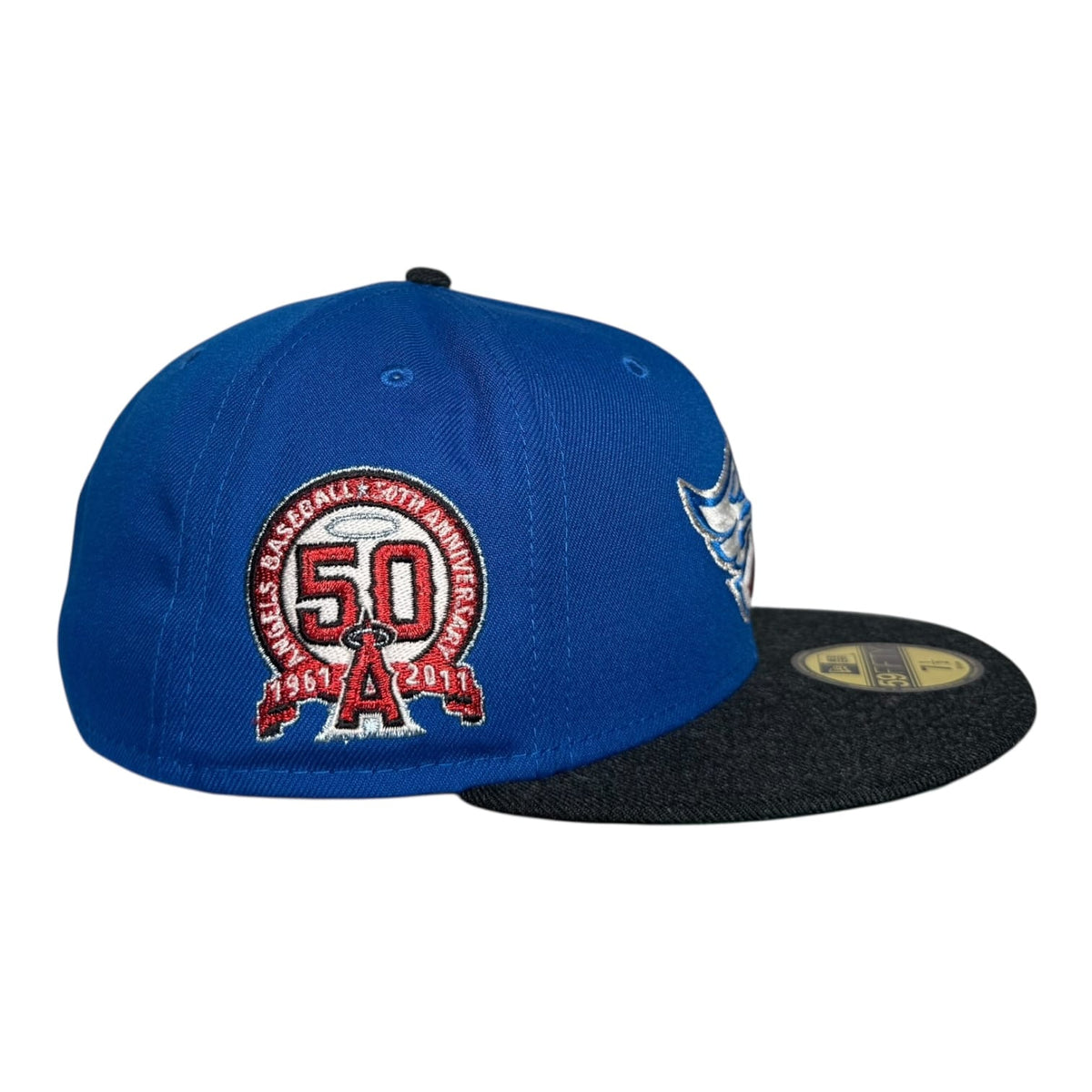 Homegame New York Los Angeles Angels 50th Anniversary Homegame NYC New Era 59Fifty Fitted Hat Blue Azure/Heather Black